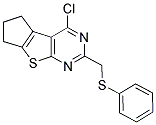 4-CHLORO-2-[(PHENYLTHIO)METHYL]-6,7-DIHYDRO-5H-CYCLOPENTA[4,5]THIENO[2,3-D]PYRIMIDINE Struktur