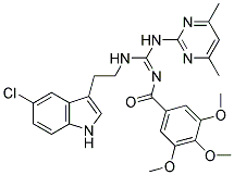 (E)-N-((2-(5-CHLORO-1H-INDOL-3-YL)ETHYLAMINO)(4,6-DIMETHYLPYRIMIDIN-2-YLAMINO)METHYLENE)-3,4,5-TRIMETHOXYBENZAMIDE Struktur