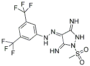 (4Z)-3,5-DIIMINO-1-(METHYLSULFONYL)PYRAZOLIDIN-4-ONE [3,5-BIS(TRIFLUOROMETHYL)PHENYL]HYDRAZONE Struktur