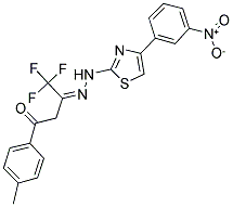 (3Z)-4,4,4-TRIFLUORO-1-(4-METHYLPHENYL)BUTANE-1,3-DIONE 3-{[4-(3-NITROPHENYL)-1,3-THIAZOL-2-YL]HYDRAZONE}