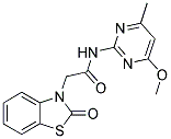 N-(4-METHOXY-6-METHYLPYRIMIDIN-2-YL)-2-(2-OXO-1,3-BENZOTHIAZOL-3(2H)-YL)ACETAMIDE Struktur