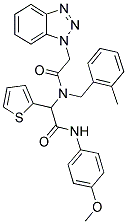 2-(2-(1H-BENZO[D][1,2,3]TRIAZOL-1-YL)-N-(2-METHYLBENZYL)ACETAMIDO)-N-(4-METHOXYPHENYL)-2-(THIOPHEN-2-YL)ACETAMIDE Struktur