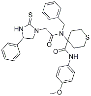 4-(N-BENZYL-2-(4-PHENYL-2-THIOXOIMIDAZOLIDIN-1-YL)ACETAMIDO)-N-(4-METHOXYPHENYL)-TETRAHYDRO-2H-THIOPYRAN-4-CARBOXAMIDE Struktur