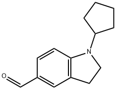 1-CYCLOPENTYL-2,3-DIHYDRO-1H-INDOLE-5-CARBALDEHYDE Struktur