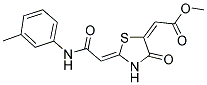 METHYL (2E)-((2Z)-2-{2-[(3-METHYLPHENYL)AMINO]-2-OXOETHYLIDENE}-4-OXO-1,3-THIAZOLIDIN-5-YLIDENE)ACETATE Struktur