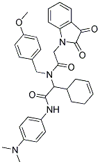 2-(CYCLOHEX-3-ENYL)-N-(4-(DIMETHYLAMINO)PHENYL)-2-(2-(2,3-DIOXOINDOLIN-1-YL)-N-(4-METHOXYBENZYL)ACETAMIDO)ACETAMIDE Struktur