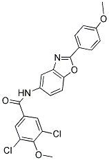 3,5-DICHLORO-4-METHOXY-N-[2-(4-METHOXYPHENYL)-1,3-BENZOXAZOL-5-YL]BENZAMIDE Struktur