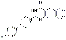 5-BENZYL-2-[4-(4-FLUOROPHENYL)-1-PIPERAZINYL]-6-METHYL-4(3H)-PYRIMIDINONE Struktur