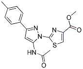 METHYL 2-[5-(ACETYLAMINO)-3-(4-METHYLPHENYL)-1H-PYRAZOL-1-YL]-1,3-THIAZOLE-4-CARBOXYLATE Struktur