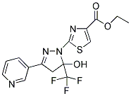 ETHYL 2-[5-HYDROXY-3-PYRIDIN-3-YL-5-(TRIFLUOROMETHYL)-4,5-DIHYDRO-1H-PYRAZOL-1-YL]-1,3-THIAZOLE-4-CARBOXYLATE Struktur