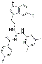 N'-(4-FLUOROBENZOYL)-N-[2-(5-CHLORO-1H-INDOL-3-YL)ETHYL]-N'-(4,6-DIMETHYL-2-PYRIMIDINYL)GUANIDINE Struktur