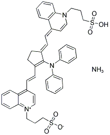 AMMONIUM 3-(4-[(E)-2-(2-(DIPHENYLAMINO)-3-((E)-2-[1-(3-SULFONATOPROPYL)-4-QUINOLINIUMYL]ETHENYL)-2-CYCLOPENTEN-1-YLIDENE)ETHYLIDENE]-1-QUINOLINYL)-1-PROPANESULFONATE Struktur