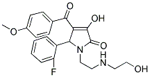 5-(2-FLUOROPHENYL)-3-HYDROXY-1-{2-[(2-HYDROXYETHYL)AMINO]ETHYL}-4-(4-METHOXYBENZOYL)-1,5-DIHYDRO-2H-PYRROL-2-ONE Struktur