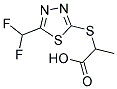 2-([5-(DIFLUOROMETHYL)-1,3,4-THIADIAZOL-2-YL]SULFANYL)PROPANOIC ACID Struktur