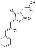 [5-(2-CHLORO-3-PHENYL-ALLYLIDENE)-2,4-DIOXO-THIAZOLIDIN-3-YL]-ACETIC ACID Struktur