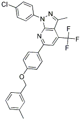 1-(4-CHLOROPHENYL)-3-METHYL-6-(4-(3-METHYLBENZYLOXY)PHENYL)-4-(TRIFLUOROMETHYL)-1H-PYRAZOLO[3,4-B]PYRIDINE Struktur