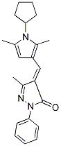 (E)-4-((1-CYCLOPENTYL-2,5-DIMETHYL-1H-PYRROL-3-YL)METHYLENE)-3-METHYL-1-PHENYL-1H-PYRAZOL-5(4H)-ONE Struktur