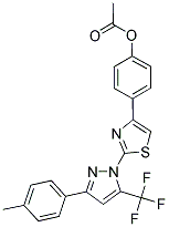 4-{2-[3-(4-METHYLPHENYL)-5-(TRIFLUOROMETHYL)-1H-PYRAZOL-1-YL]-1,3-THIAZOL-4-YL}PHENYL ACETATE Struktur