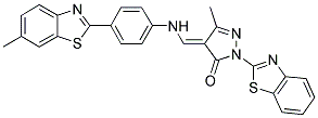 (E)-1-(BENZO[D]THIAZOL-2-YL)-3-METHYL-4-((4-(6-METHYLBENZO[D]THIAZOL-2-YL)PHENYLAMINO)METHYLENE)-1H-PYRAZOL-5(4H)-ONE Struktur