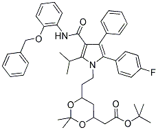 (6-(2-[3-(2-BENZYLOXY-PHENYLCARBAMOYL)-5-(4-FLUORO-PHENYL)-2-ISOPROPYL-4-PHENYL-PYRROL-1-YL]-ETHYL)-2,2-DIMETHYL-[1,3]-DIOXANE-4-YL)-ACETIC ACID, TERT-BUTYL ESTER Struktur