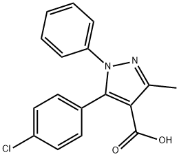 5-(4-CHLORO-PHENYL)-3-METHYL-1-PHENYL-1H-PYRAZOLE-4-CARBOXYLIC ACID Struktur