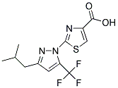 2-[3-ISOBUTYL-5-(TRIFLUOROMETHYL)-1H-PYRAZOL-1-YL]-1,3-THIAZOLE-4-CARBOXYLIC ACID Struktur