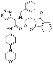 N-BENZYL-2-(1,3-DIOXOISOINDOLIN-2-YL)-N-(2-(4-MORPHOLINOPHENYLAMINO)-2-OXO-1-(1,2,3-THIADIAZOL-4-YL)ETHYL)ACETAMIDE Struktur