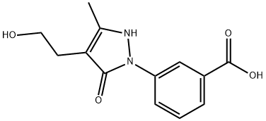 3-[4-(2-HYDROXYETHYL)-3-METHYL-5-OXO-2,5-DIHYDRO-1H-PYRAZOL-1-YL]BENZENECARBOXYLIC ACID Struktur