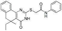 2-[(5-ETHYL-5-METHYL-4-OXO-3,4,5,6-TETRAHYDROBENZO[H]QUINAZOLIN-2-YL)SULFANYL]-N-PHENYLACETAMIDE Struktur