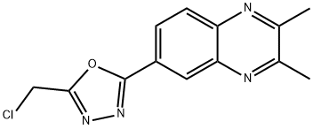 6-[5-(CHLOROMETHYL)-1,3,4-OXADIAZOL-2-YL]-2,3-DIMETHYLQUINOXALINE Struktur