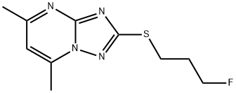 2-[(3-FLUOROPROPYL)SULFANYL]-5,7-DIMETHYL[1,2,4]TRIAZOLO[1,5-A]PYRIMIDINE Struktur