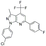 1-(4-CHLOROPHENYL)-6-(4-FLUOROPHENYL)-3-METHYL-4-(TRIFLUOROMETHYL)-1H-PYRAZOLO[3,4-B]PYRIDINE Struktur