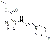 ETHYL 5-[(2E)-2-(4-FLUOROBENZYLIDENE)HYDRAZINO]-1,2,3-THIADIAZOLE-4-CARBOXYLATE Struktur