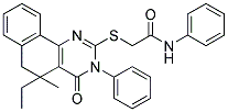 2-[(5-ETHYL-5-METHYL-4-OXO-3-PHENYL-3,4,5,6-TETRAHYDROBENZO[H]QUINAZOLIN-2-YL)SULFANYL]-N-PHENYLACETAMIDE Struktur