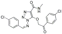 1-{[(1Z)-(4-CHLOROPHENYL)METHYLENE]AMINO}-5-[2-(4-CHLOROPHENYL)-2-OXOETHOXY]-N-METHYL-1H-1,2,3-TRIAZOLE-4-CARBOXAMIDE Struktur