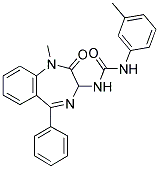 1-((Z)-2,3-DIHYDRO-1-METHYL-2-OXO-5-PHENYL-1H-BENZO[1,4]DIAZEPIN-3-YL)-3-M-TOLYLUREA Struktur