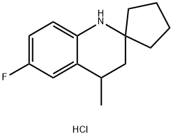 6'-FLUORO-4'-METHYL-3',4'-DIHYDRO-1'H-SPIRO[CYCLOPENTANE-1,2'-QUINOLINE] HYDROCHLORIDE Struktur