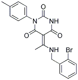 (5E)-5-{1-[(2-BROMOBENZYL)AMINO]ETHYLIDENE}-1-(4-METHYLPHENYL)PYRIMIDINE-2,4,6(1H,3H,5H)-TRIONE Struktur