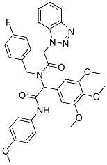 2-(2-(1H-BENZO[D][1,2,3]TRIAZOL-1-YL)-N-(4-FLUOROBENZYL)ACETAMIDO)-N-(4-METHOXYPHENYL)-2-(3,4,5-TRIMETHOXYPHENYL)ACETAMIDE