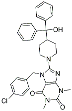 7-(4-CHLOROBENZYL)-8-(4-(HYDROXYDIPHENYLMETHYL)PIPERIDIN-1-YL)-1,3-DIMETHYL-1H-PURINE-2,6(3H,7H)-DIONE Struktur