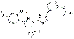 3-{2-[3-(2,4-DIMETHOXYPHENYL)-5-(TRIFLUOROMETHYL)-1H-PYRAZOL-1-YL]-1,3-THIAZOL-4-YL}PHENYL ACETATE Struktur