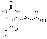 (([5-(ETHOXYCARBONYL)-2-OXO-1,2,3,6-TETRAHYDROPYRIMIDIN-4-YL]METHYL)THIO)ACETIC ACID Struktur