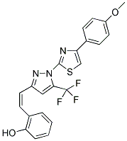 2-{(Z)-2-[1-[4-(4-METHOXYPHENYL)-1,3-THIAZOL-2-YL]-5-(TRIFLUOROMETHYL)-1H-PYRAZOL-3-YL]VINYL}PHENOL Structure