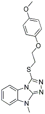 3-[2-(4-METHOXY-PHENOXY)-ETHYLSULFANYL]-9-METHYL-9H-BENZO[4,5]IMIDAZO[2,1-C][1,2,4]TRIAZOLE Struktur