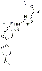 ETHYL 2-{(2Z)-2-[3-(4-ETHOXYPHENYL)-3-OXO-1-(TRIFLUOROMETHYL)PROPYLIDENE]HYDRAZINO}-1,3-THIAZOLE-4-CARBOXYLATE Struktur