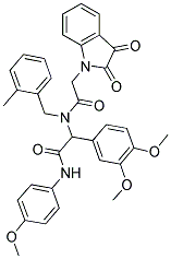 2-(3,4-DIMETHOXYPHENYL)-2-(2-(2,3-DIOXOINDOLIN-1-YL)-N-(2-METHYLBENZYL)ACETAMIDO)-N-(4-METHOXYPHENYL)ACETAMIDE Struktur