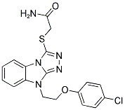 2-(9-[2-(4-CHLORO-PHENOXY)-ETHYL]-9H-BENZO[4,5]IMIDAZO[2,1-C][1,2,4]TRIAZOL-3-YLSULFANYL)-ACETAMIDE Struktur