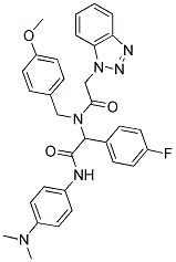 2-(2-(1H-BENZO[D][1,2,3]TRIAZOL-1-YL)-N-(4-METHOXYBENZYL)ACETAMIDO)-N-(4-(DIMETHYLAMINO)PHENYL)-2-(4-FLUOROPHENYL)ACETAMIDE Struktur