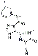 5-{(2Z)-2-[1-CYANO-2-(METHYLAMINO)-2-OXOETHYLIDENE]HYDRAZINO}-N-(3-METHYLPHENYL)-1H-IMIDAZOLE-4-CARBOXAMIDE Struktur