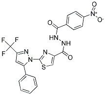 N'-(4-NITROBENZOYL)-2-[5-PHENYL-3-(TRIFLUOROMETHYL)-1H-PYRAZOL-1-YL]-1,3-THIAZOLE-4-CARBOHYDRAZIDE Struktur